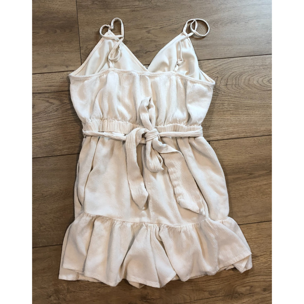 American Eagle Tank Top Romper Womens XL Babydoll Cream Tie Cottage Fairy Y2K - Picture 2 of 10